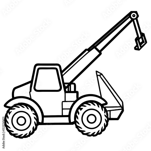 Telescopic Handler Vector on White