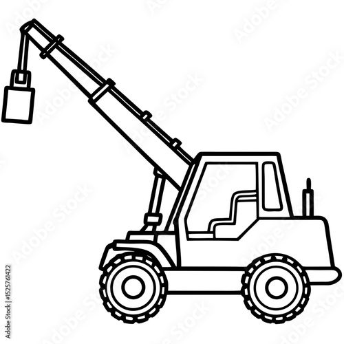 Telescopic Handler Vector on White