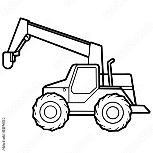 Telescopic Handler Vector on White