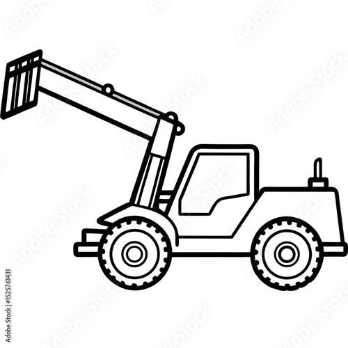 Telescopic Handler Vector on White