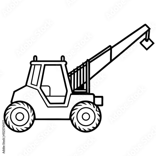 Telescopic Handler Vector on White