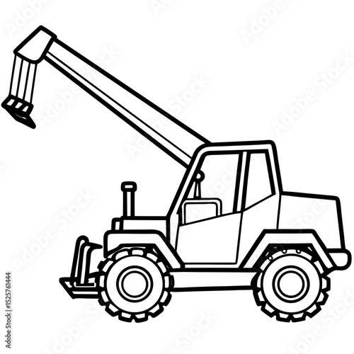 Telescopic Handler Vector on White