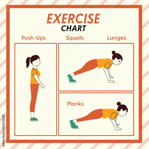 Exercise chart with various bodyweight moves