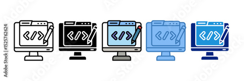 Code Writer Icon Element For Design