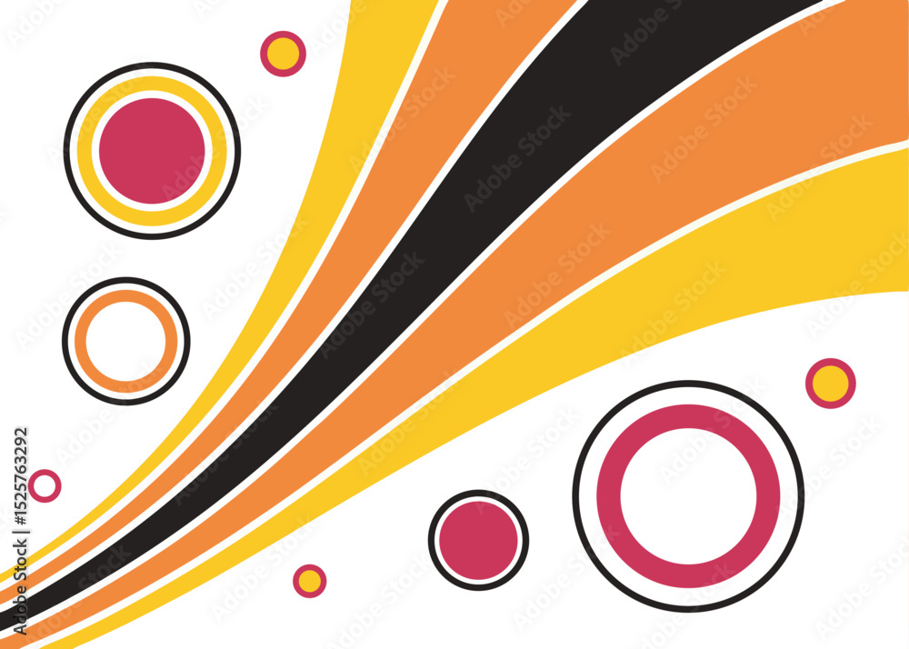 Obraz premium Abstract Waves Circles Dynamic Design Vector Illustration Bright Colors Pattern