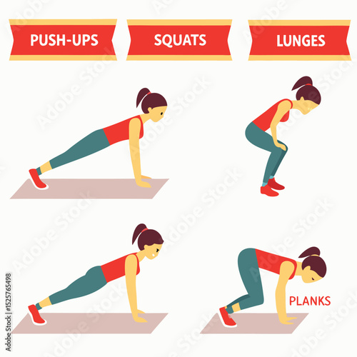 Exercise chart with various bodyweight moves