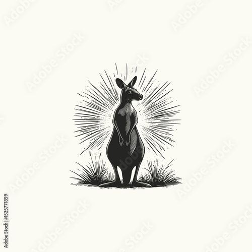 Standing kangaroo design vector template illustration