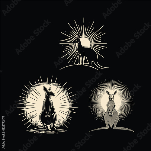 Standing kangaroo design vector template illustration