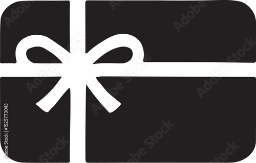 Simple black gift card icon, perfect for e-commerce websites