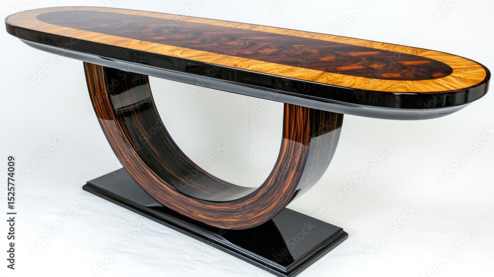 Elegant Wooden Console Table with Unique Curved Design and Finish Elegant Wooden Console Table with Unique Curved Design and Finish