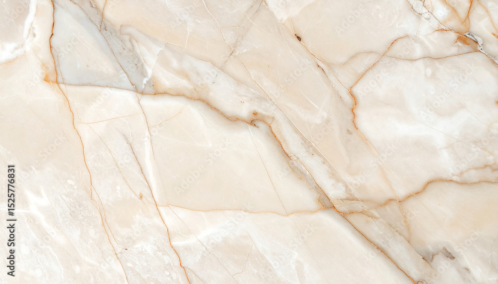 Fototapeta premium Beige and light brown marble texture with wavy patterns and subtle color variations. The image shows a close-up view of the stone's surface