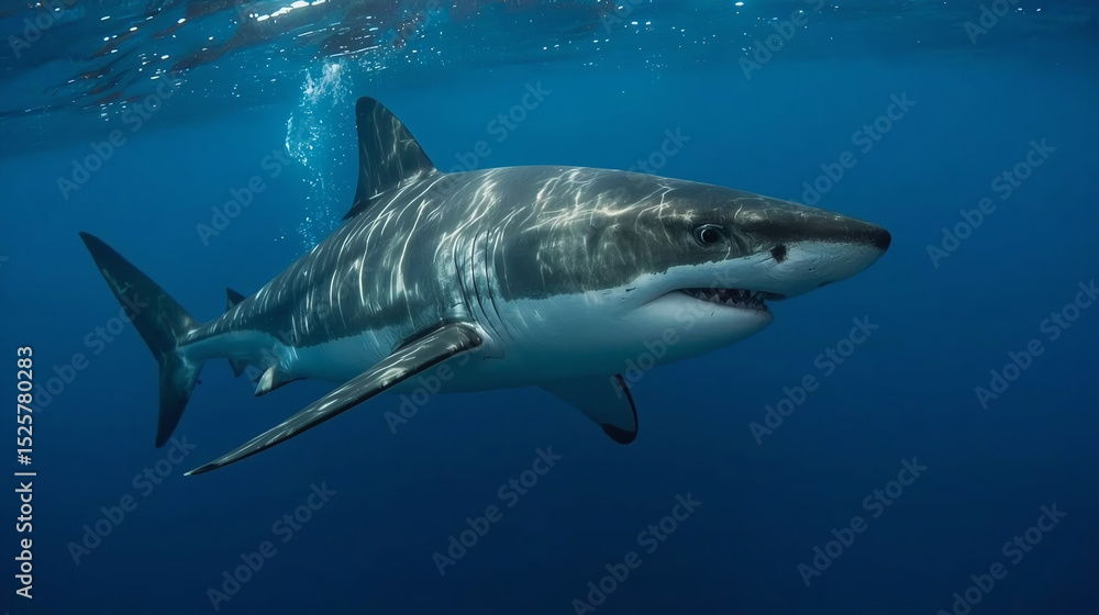 Great White Shark Underwater – Power and Precision Great White Shark Underwater – Power and Precision