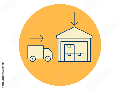 Inbound logistics icon. Logistics icon. Solid vector icon. Simple flat icon.