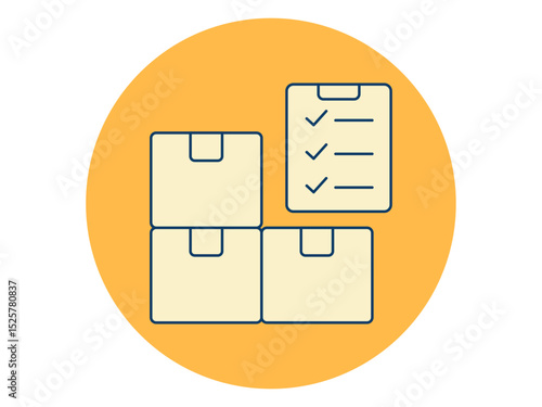Inventory control icon. Logistics icon. Solid vector icon. Simple flat icon.