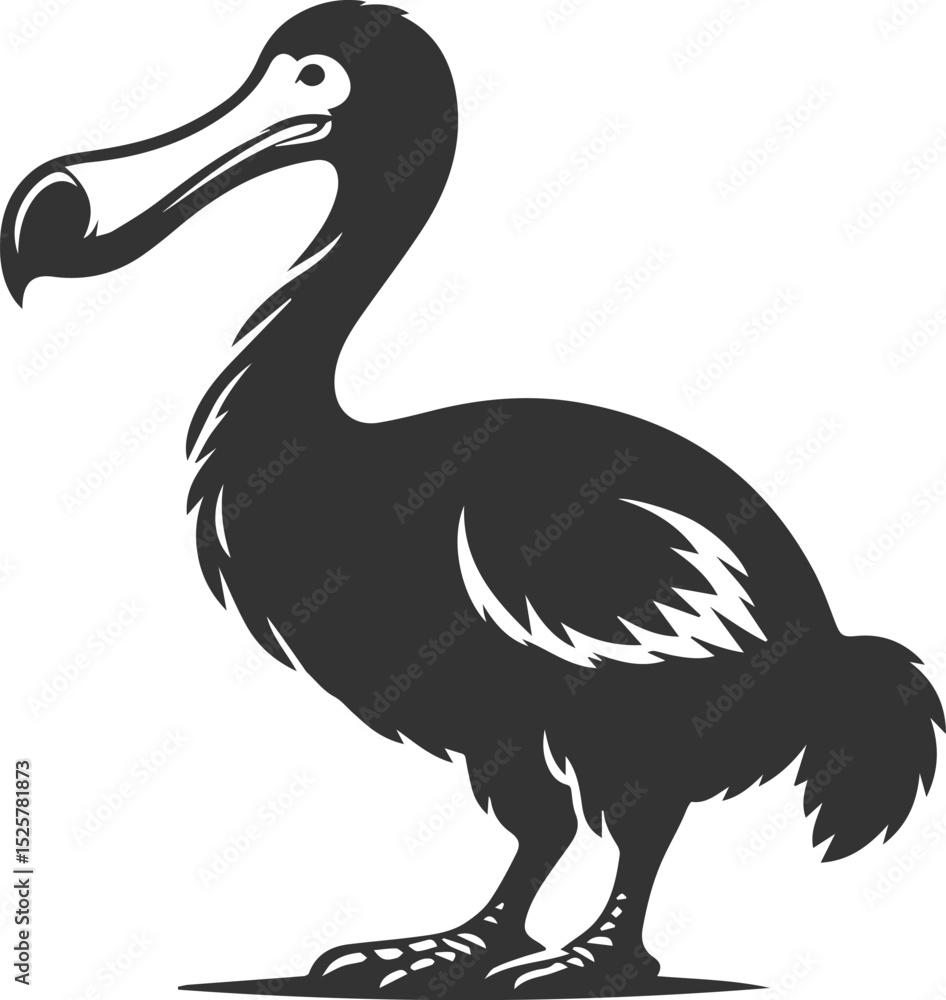 Obraz premium Vector animal bird silhouette of a dodo vintage artwork