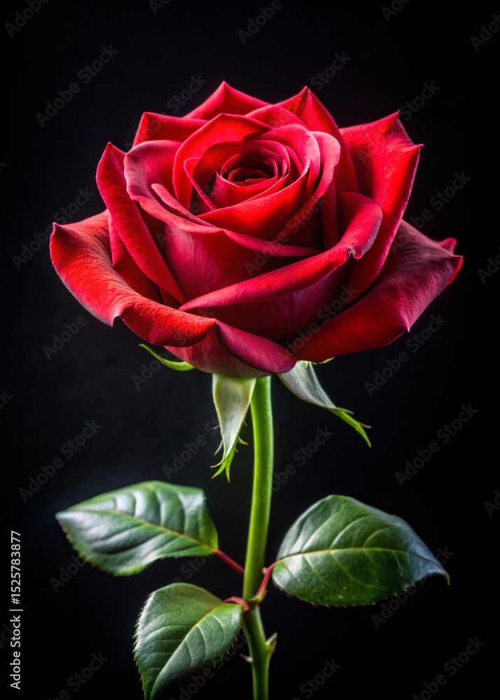 Fototapeta premium red rose isolated on black