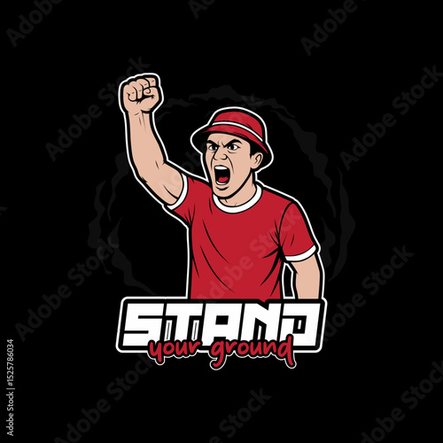 vector illustration of a man ultras hooligan design