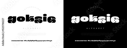 Rounded abstract typeface with creative, futuristic shapes, ideal for digital art and experimental branding