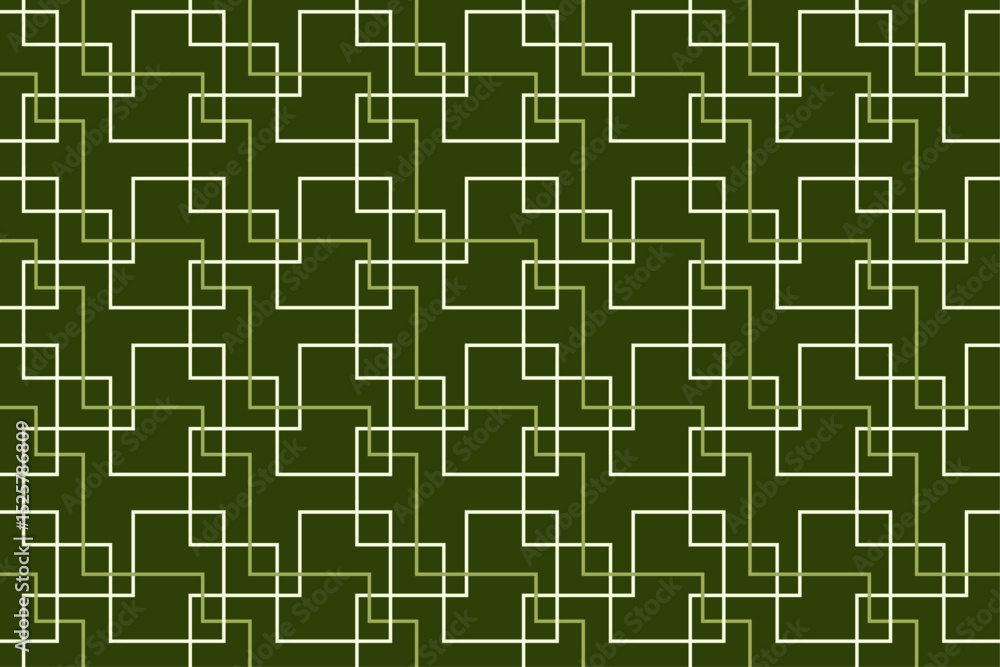 Abstract Monoline Seamless Pattern On Green Background Abstract Monoline Seamless Pattern On Green Background