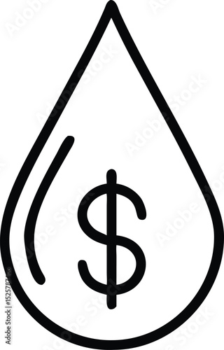 Silhouette depiction of liquidity concept featuring a droplet and dollar symbol