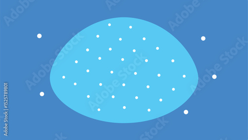 Abstract composition with dots and shapes in shades of blue suitable for designs