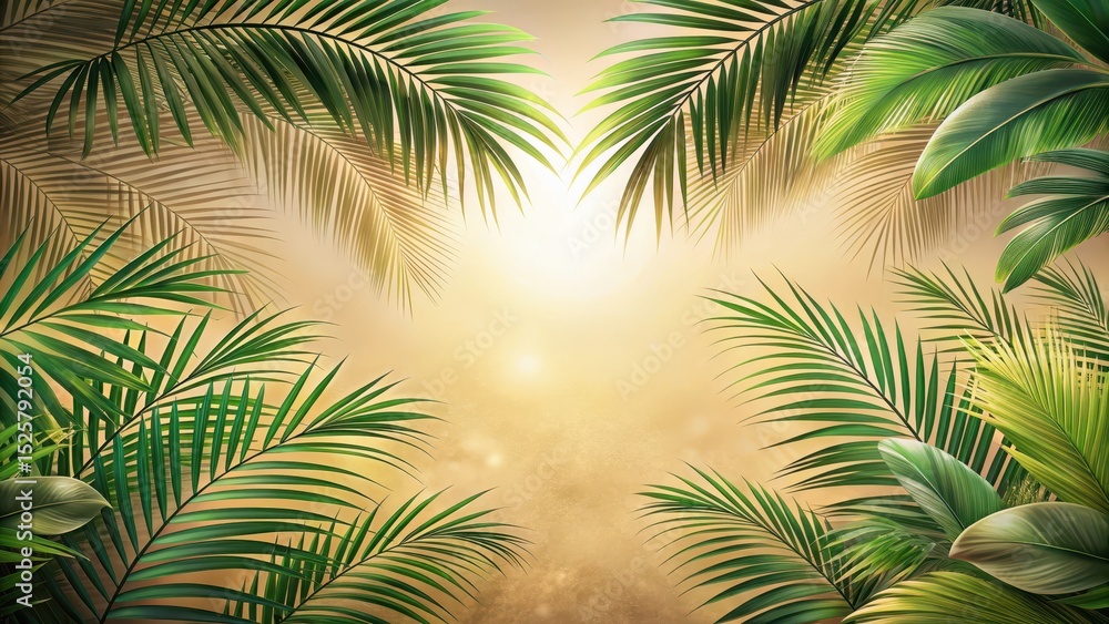 Naklejka premium Serene landscape with beige background shadow