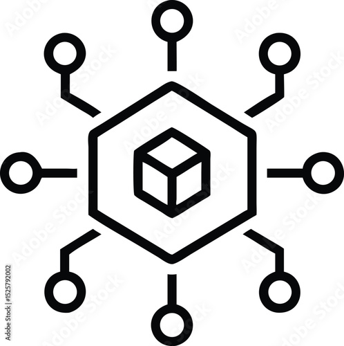 Unique black silhouette token symbol with transparency for cryptocurrency and nfts