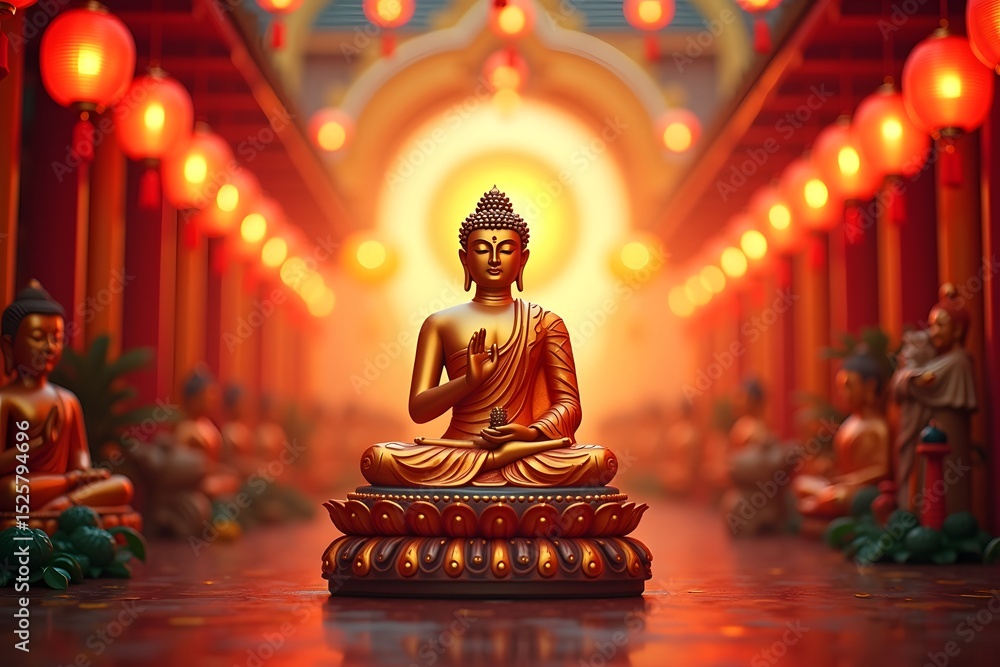 Vesak Festival Celebration Background with Happy Vesak Day Wishes for Vesak Poya Day. Vesak Festival Celebration Background with Happy Vesak Day Wishes for Vesak Poya Day.