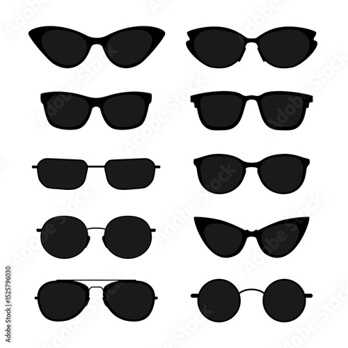 sunglasses collection silhouette black icons