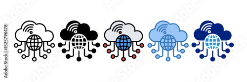 Cloud Networking Icon Element For Design