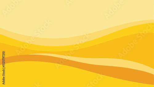 Abstract yellow wavy shapes overlapping in shades of gold design elements