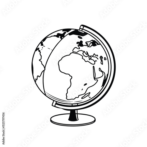 globe on white background