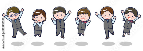 いろいろな人物セット_はしゃぐ_販売員