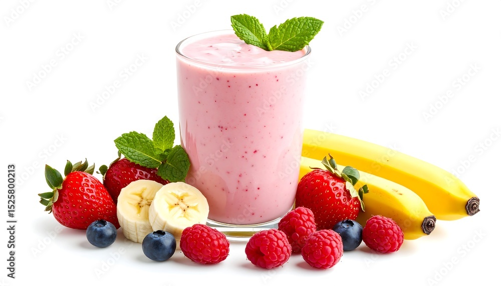 Pink smoothie with fresh fruit Pink smoothie with fresh fruit