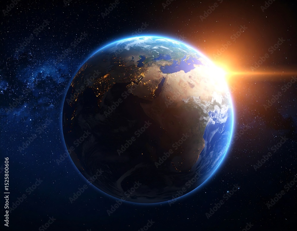 Obraz premium Earth rising from space