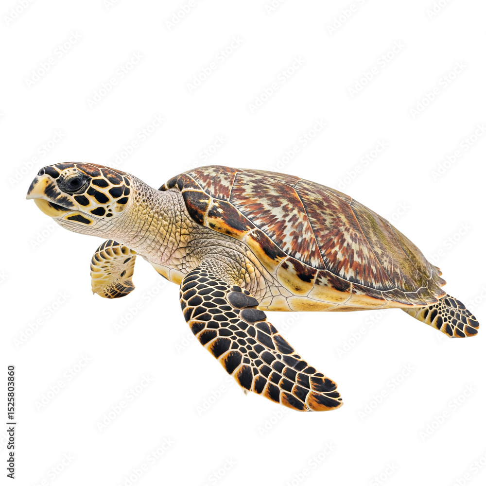 Obraz premium Hawksbill Turtle on white backgound