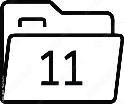 Black silhouette design depicting the number eleven for chapter eleven illustrations