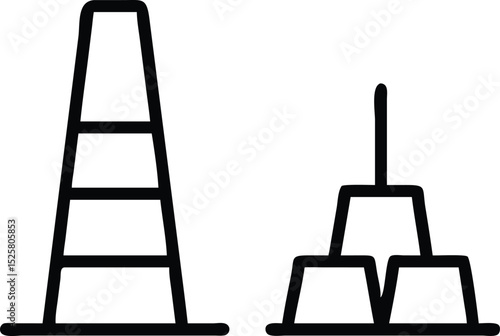 Black silhouette representing inequality with tall and short stacked forms