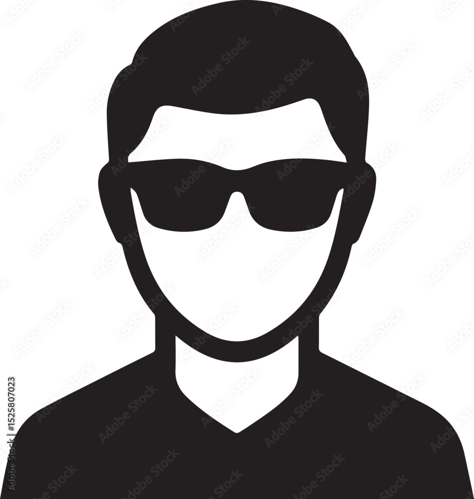 Cool Male Avatar Silhouette Wearing Sunglasses – Faceless Vector Profile Icon
Cool Male Avatar Silhouette Wearing Sunglasses – Faceless Vector Profile Icon