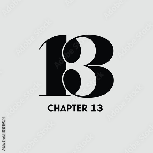 Chapter 13 bold typography for book cover and design illustration concept