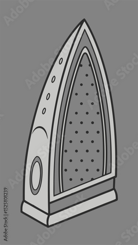 Simple illustrated iron domestic appliance transparent icon design for various projects