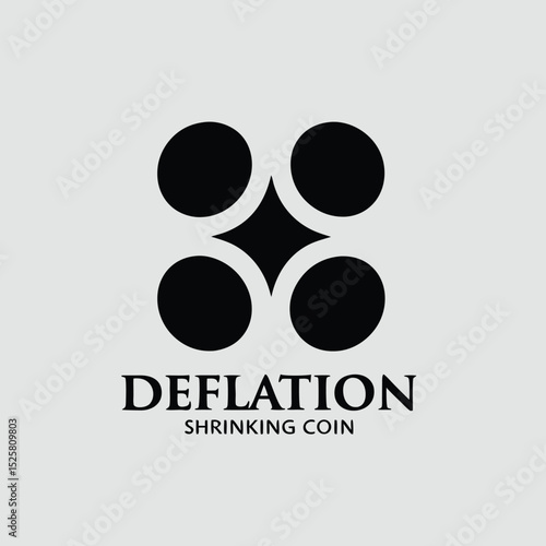Deflation symbol abstract design representing economic downturn and falling prices