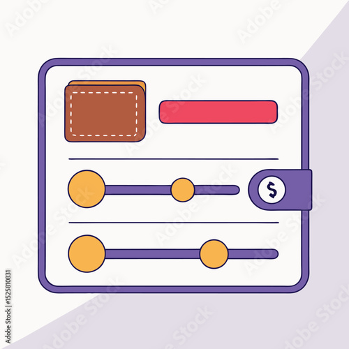 Digital wallet interface depicting financial management and budgeting tools for finance