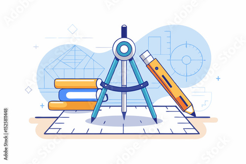 compass protractor architectural plan