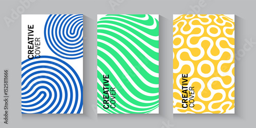 creative cover banner and flayer background. Simple soft light backdrop on blue, purple, green, white, and yellow. Minimalist style cover template design for poster, social post and cover book.