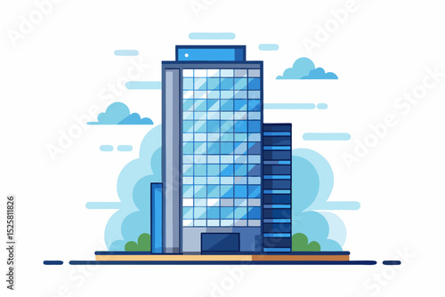 office skyscraper glass building icon