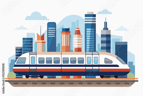 monorail city building icon