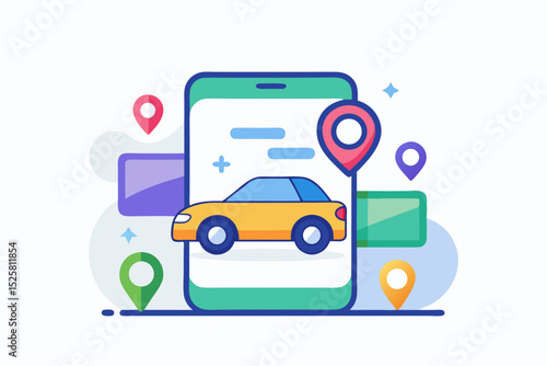 ride hailing app car icon