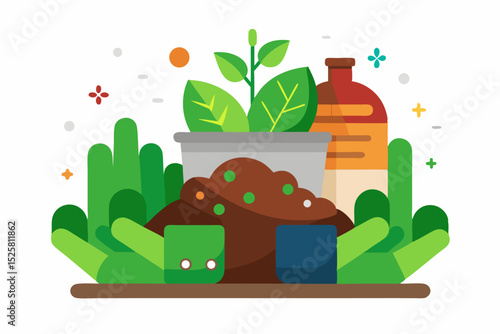 eco gloves compost pile icon