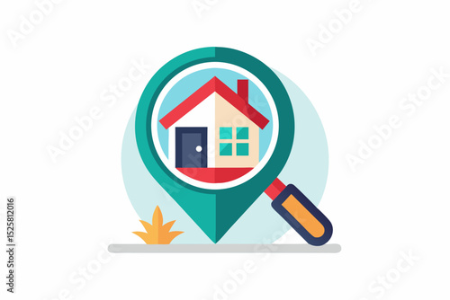 real estate search magnifying glass icon